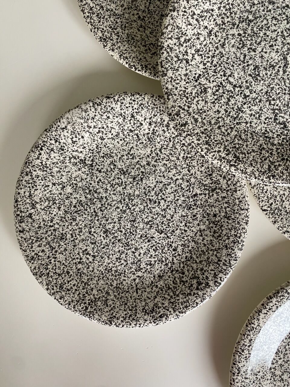 Set of 8 Italian speckled ceramic dessert plates