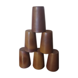 Set of 6 glasses, goblets, stoneware cups