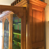 Vintage glass library in solid cherry