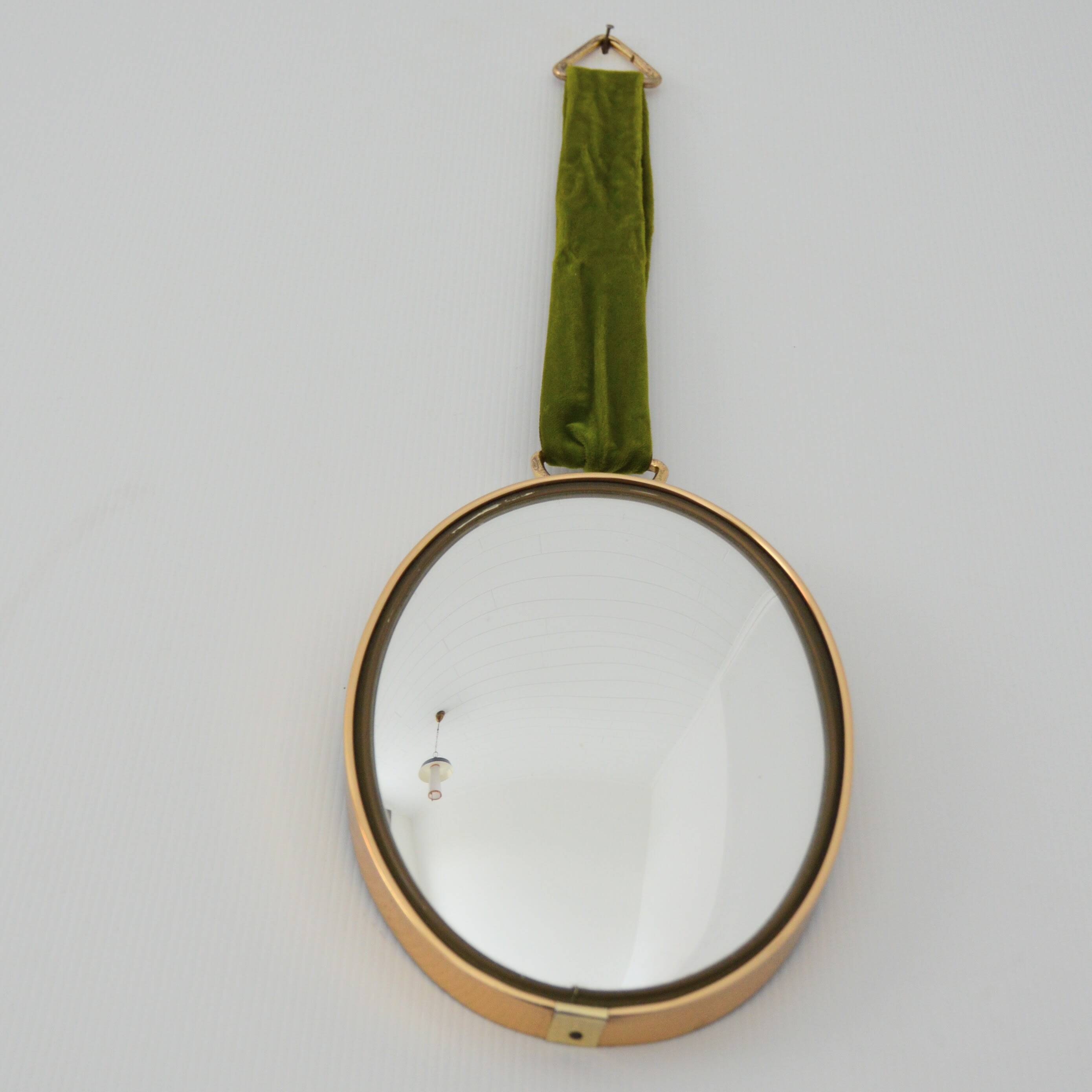 Small oval domed mirror / witch's eye 1960 vintage
