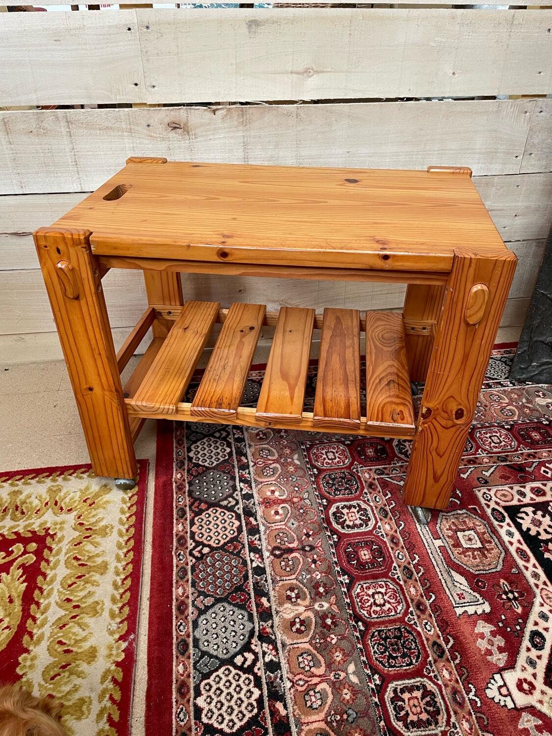 Vintage pine rolling table 70/80