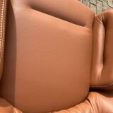 Joe Colombo Elda chair Longhi, Cognac leather in new condition!