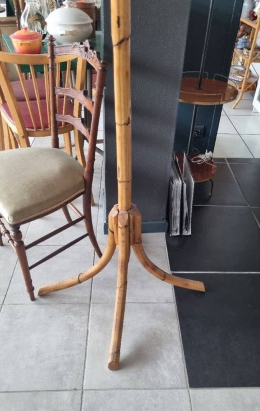 Porte manteau bambou rotin vintage