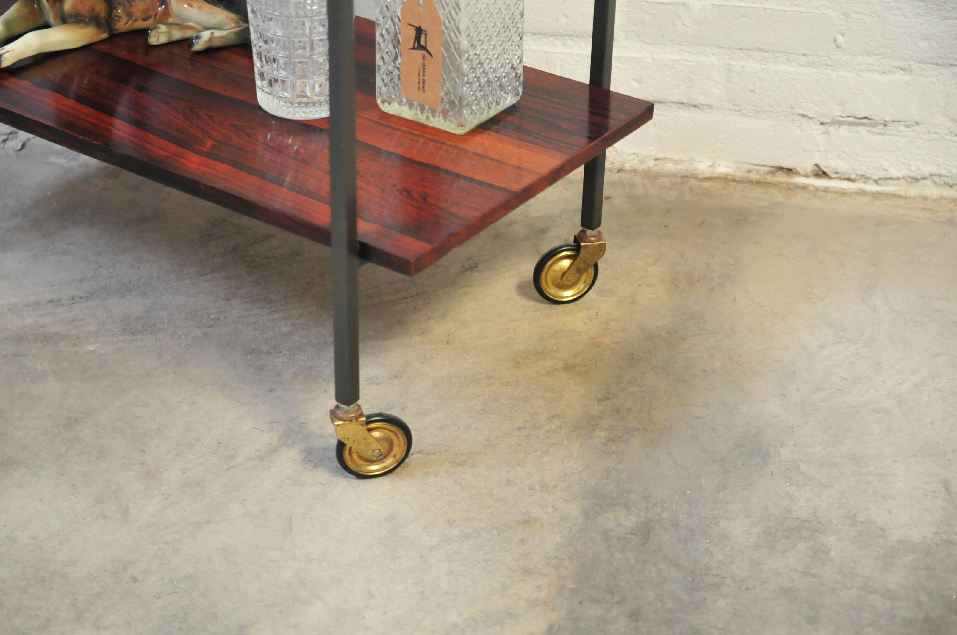 Vintage rosewood serving trolley