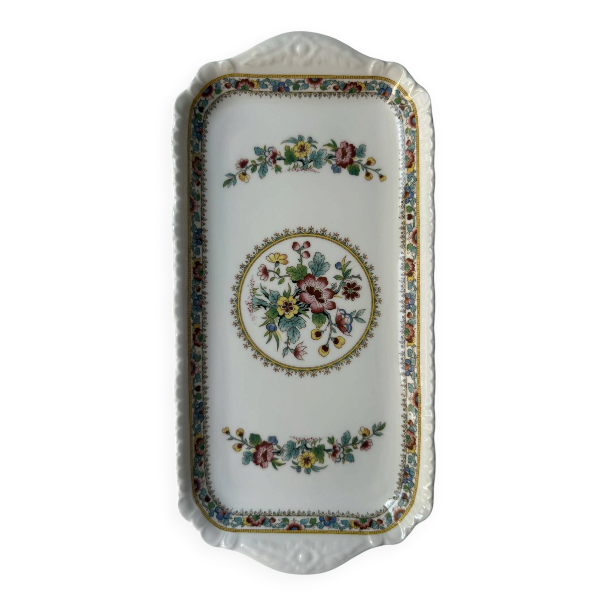 Coalport Ming Rose sandwich plate in English porcelain - vintage