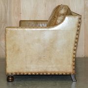 Edwardian Style Leather Two-Seater Sofa with Studs