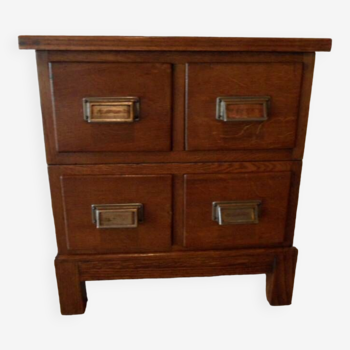 Vintage oak filing cabinet with drawers