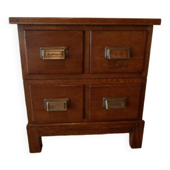 Vintage oak filing cabinet with drawers