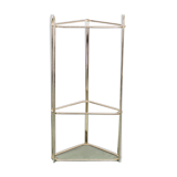 Console d’angle rangement métal verre 70s vintage