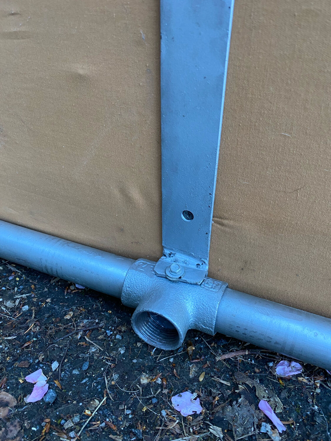 Vintage Italian industrial bench in leather and metal.