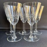 Large wine glasses (5) - Art Deco - Blown and cut crystal