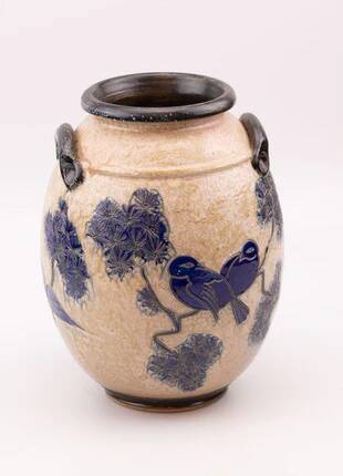 Grand vase en grès signé Jules Guérin - Pièce d'exception