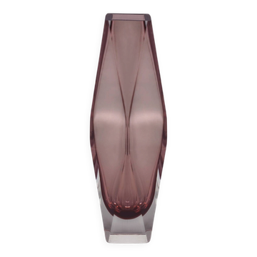 1960s Flavio Poli for Seguso Sommerso Murano Glass Vase. Made in Italy
