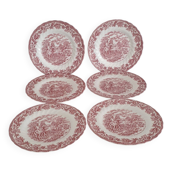 6 assiettes à dessert Myotts ''Country Life