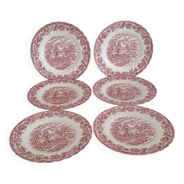 6 assiettes à dessert Myotts "Country Life"