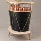Vintage wooden and brass salon bar