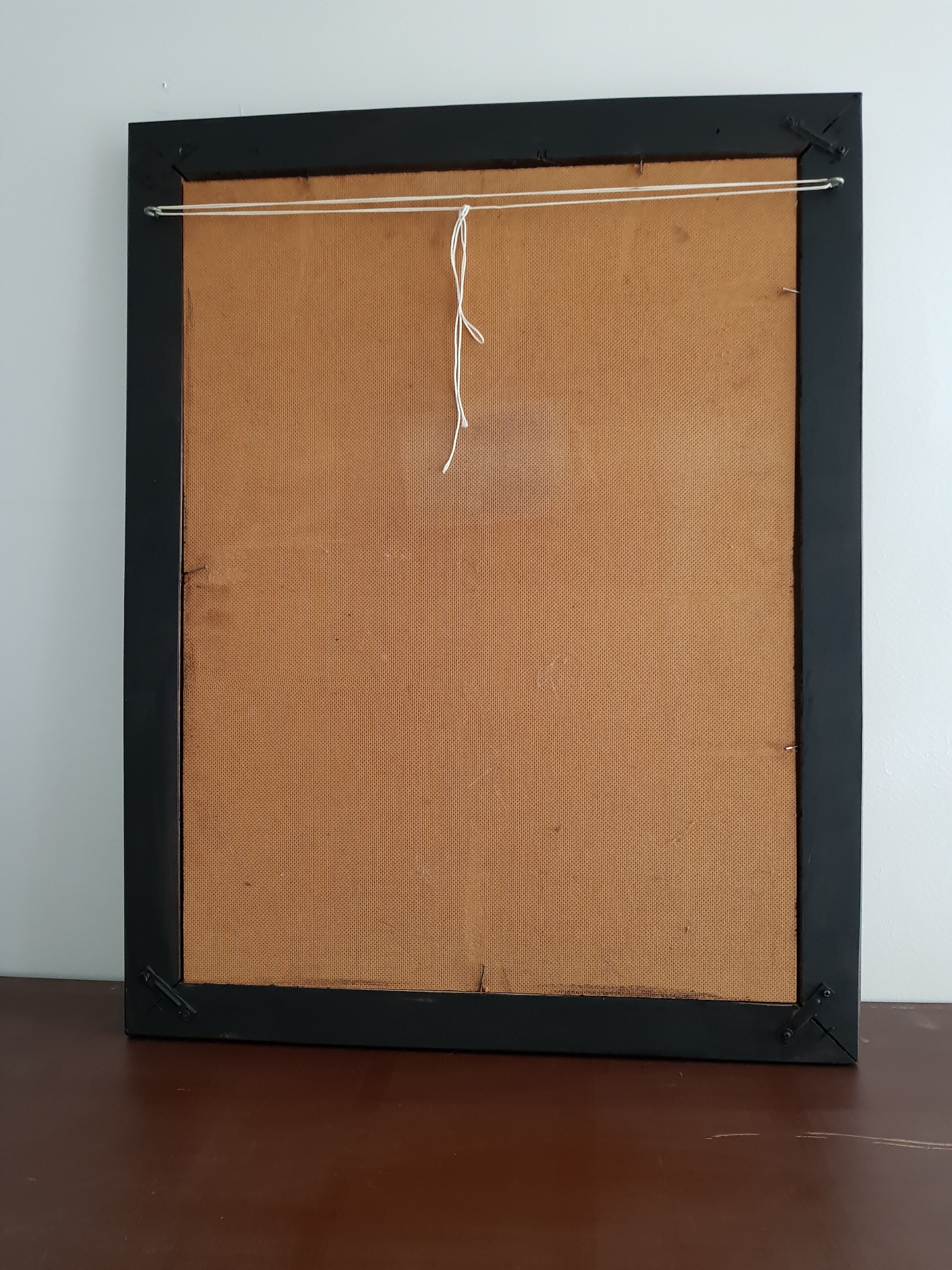 Miroir rectangulaire ancien noir 54x74cm