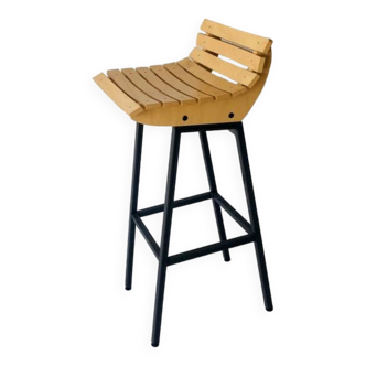 Wood and iron stool
