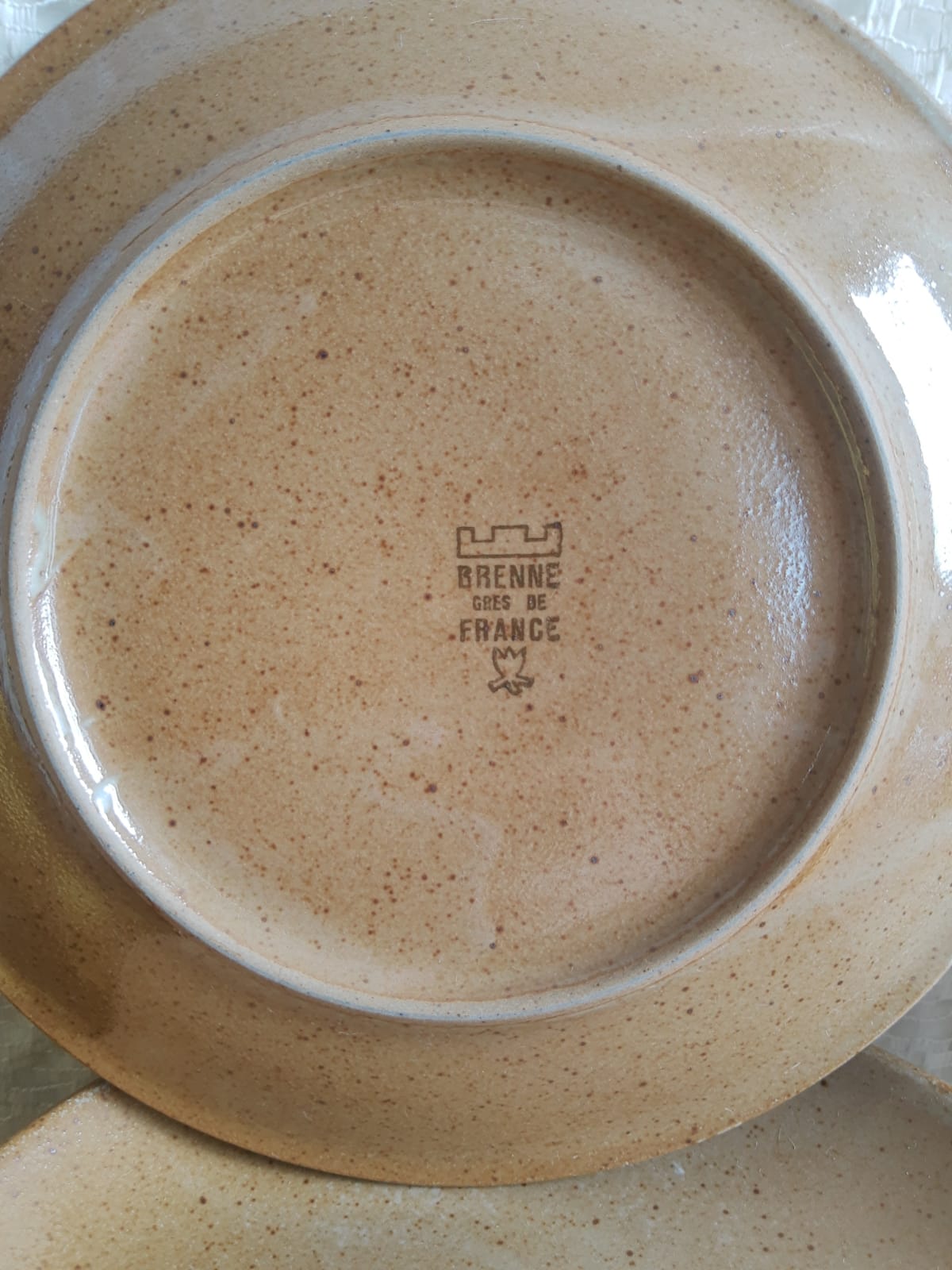Ensemble de 8 assiettes creuses grès de brenne France vintage