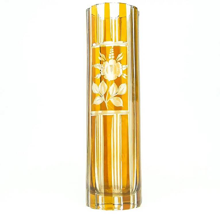 Mid-century modern vase, crystal, Huta Julia, Poland, 1970s