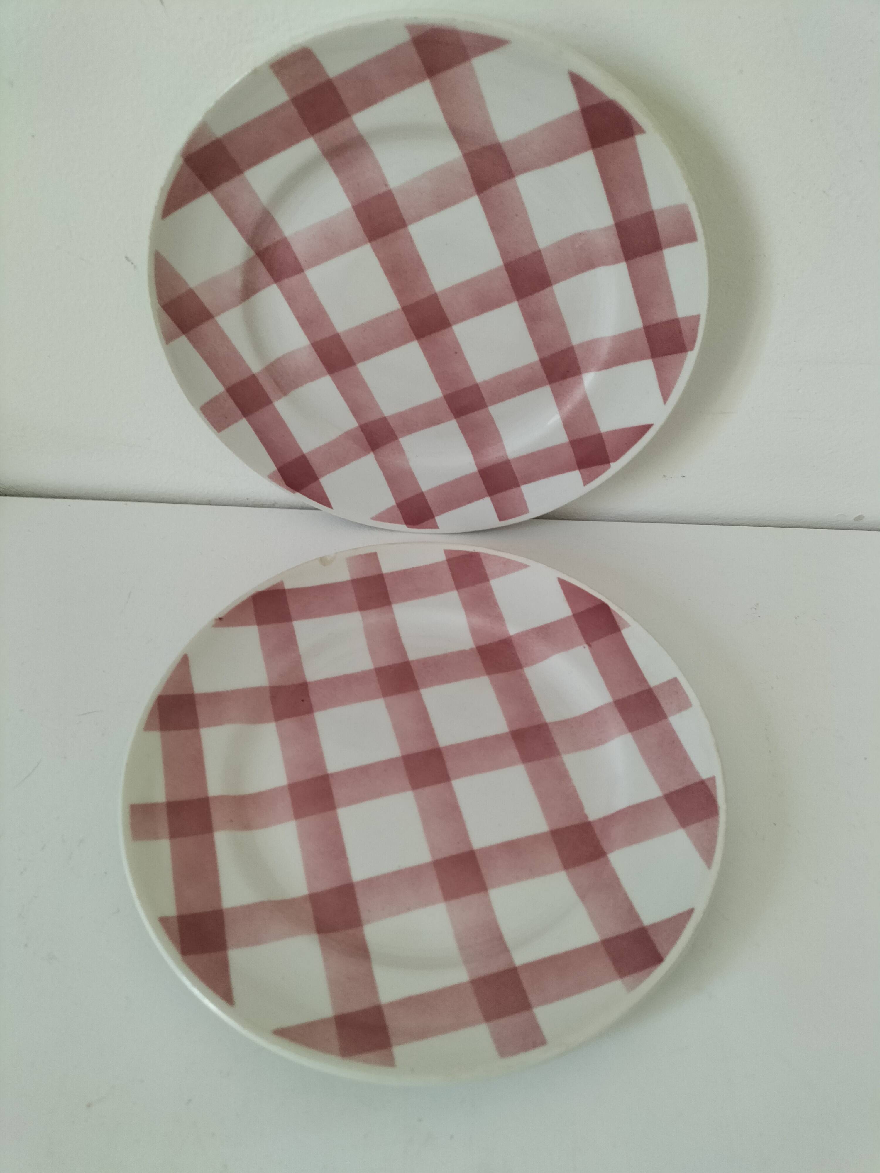 Set of dessert plates Moulin des Loups model Pink Tablecloth – 1950s
