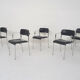 Set of five chrome and leather dining chairs by Aryform, Sweden 1970's