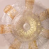 Italian Orange and Trasparent and Murano Glass Ceiling Light