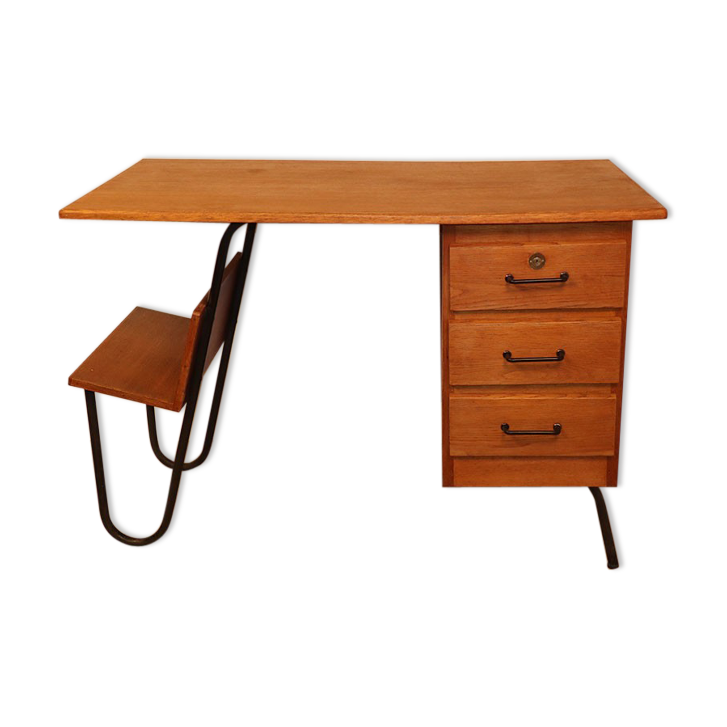 Vintage Spirol wooden and metal desk 1950
