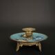 Napoleon III hand candle holder in cloisonné bronze, late 19th century