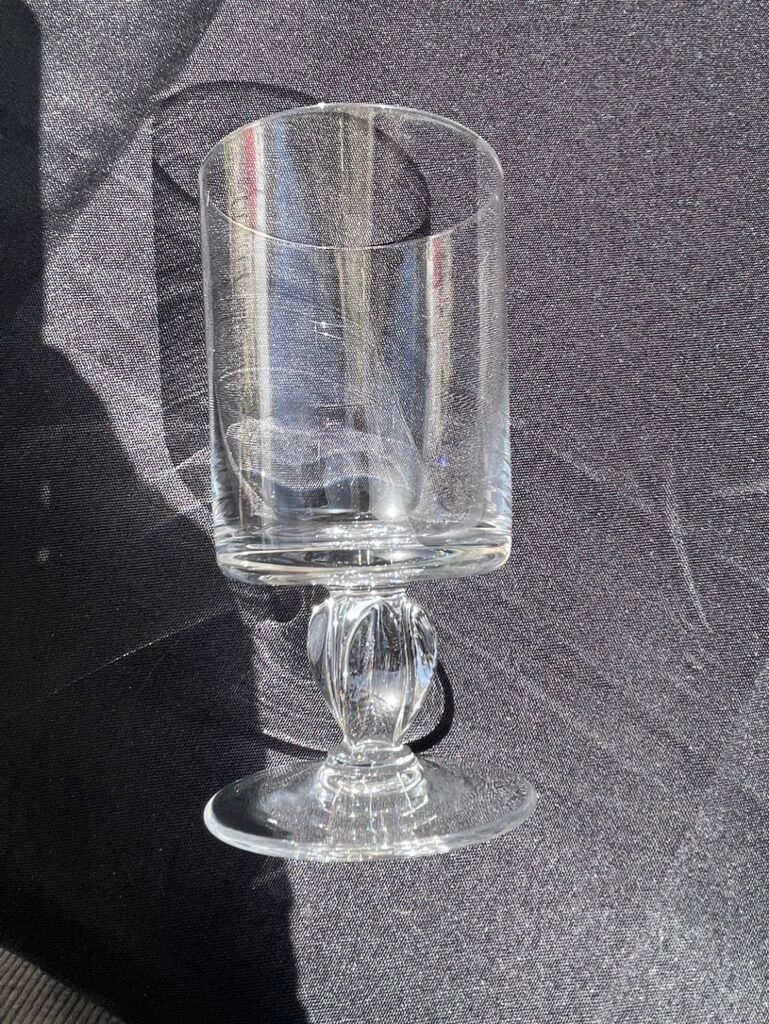 6 Large twisted plain crystal glasses – Typical of the 1960s-1970's