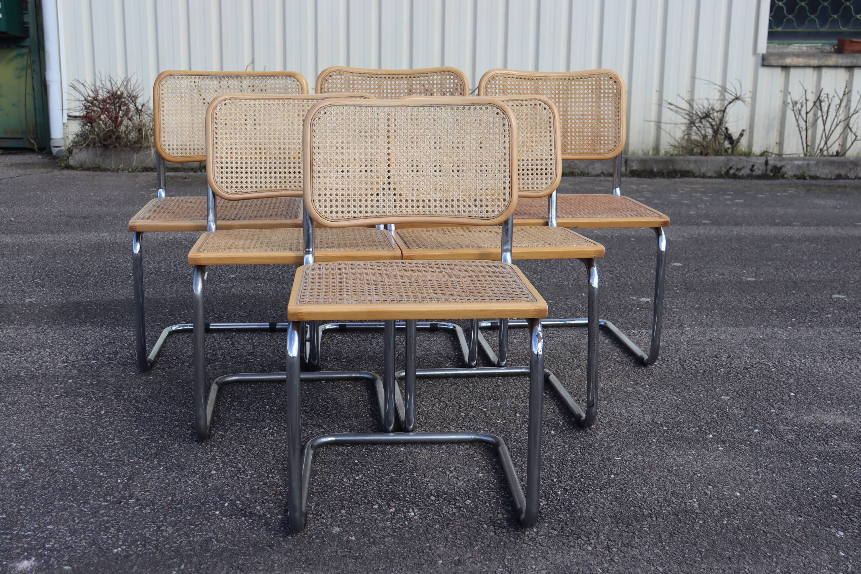Series x6 Dining Chairs Style B32 by Marcel Breuer