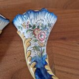 Pair of bouquet holders in Nevers earthenware - By Amand Hiver