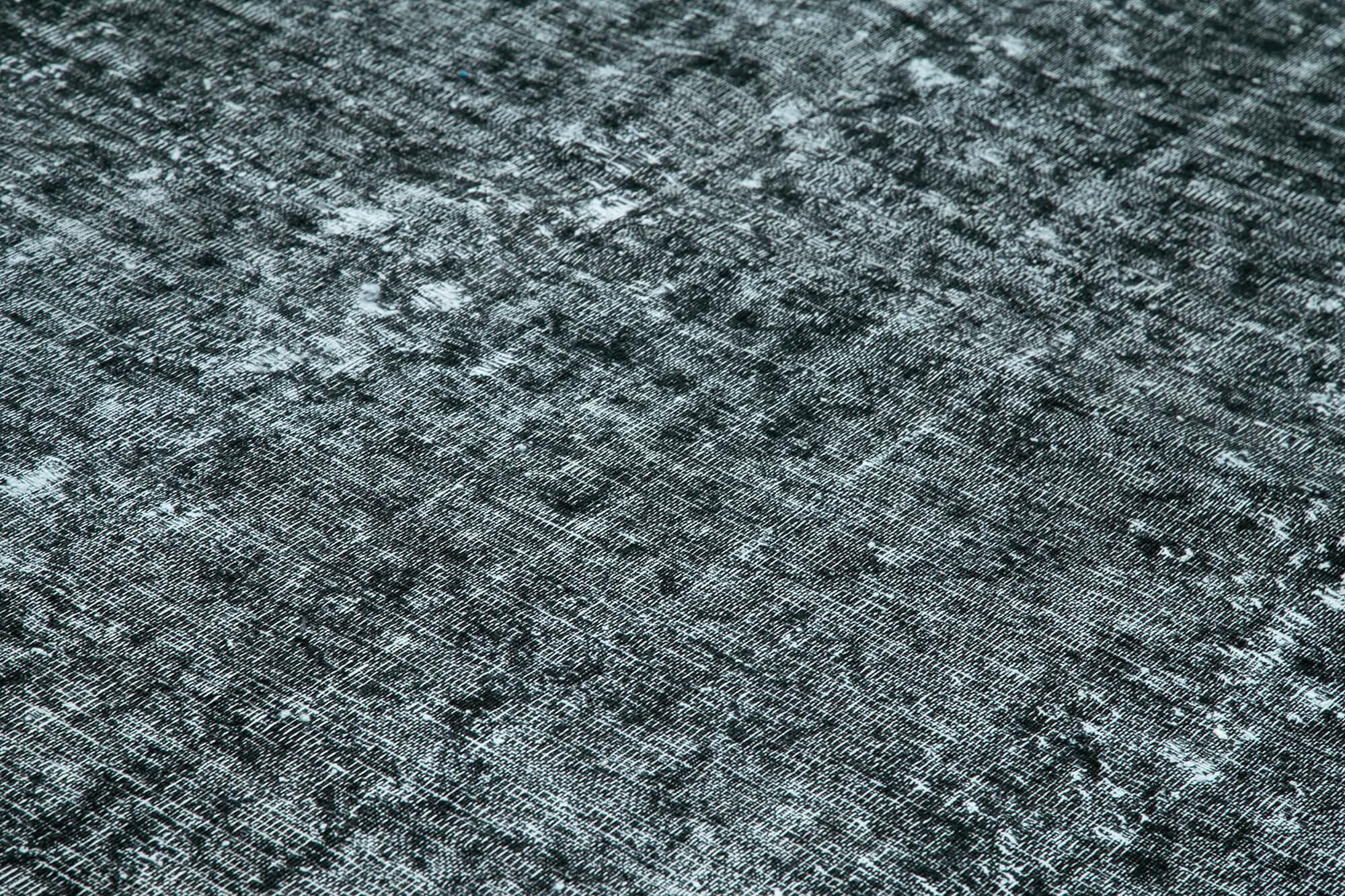 Hand-knotted oriental overdyed 298 cm x 365 cm black wool carpet