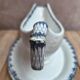 Antique sauce boat Sarreguemines bamboo shape – unlisted blue decoration – ironstone