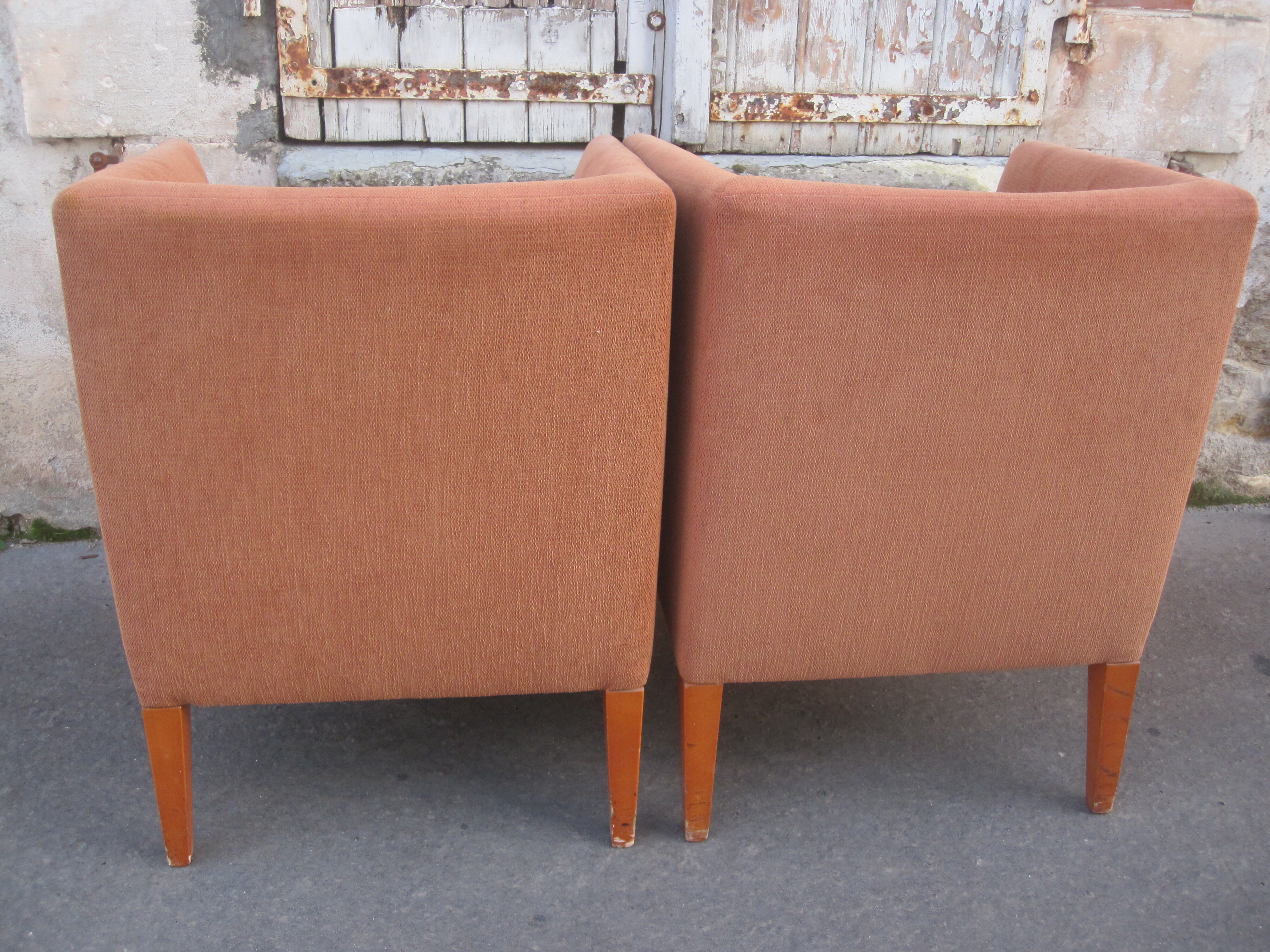Pair of club style armchairs