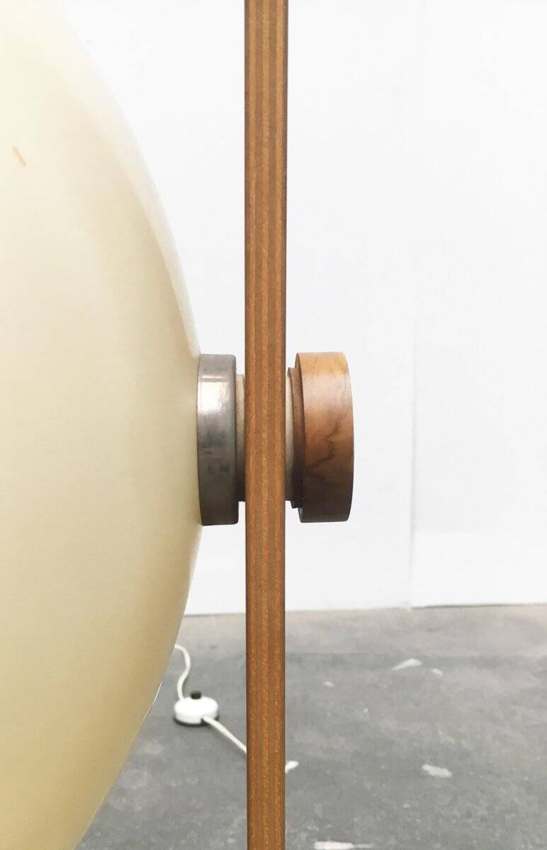 Swiss space-style floor lamp made of plastic and plywood from the 1960s.
