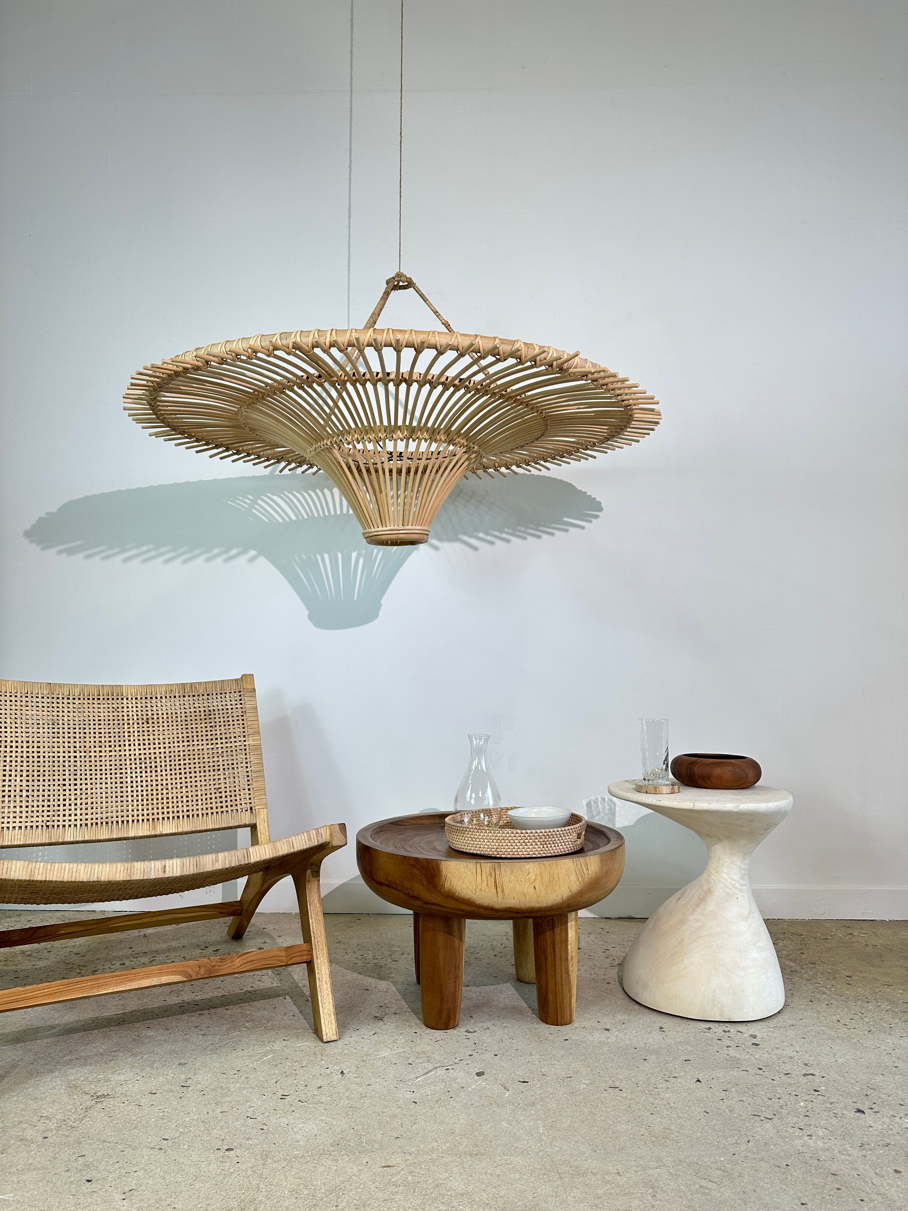 Suspension rattan saucer iron frame D:120 H:60