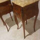 Pair of bedside tables marble top