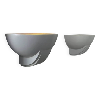 Pair of vintage wall lights, plaster, France 1970