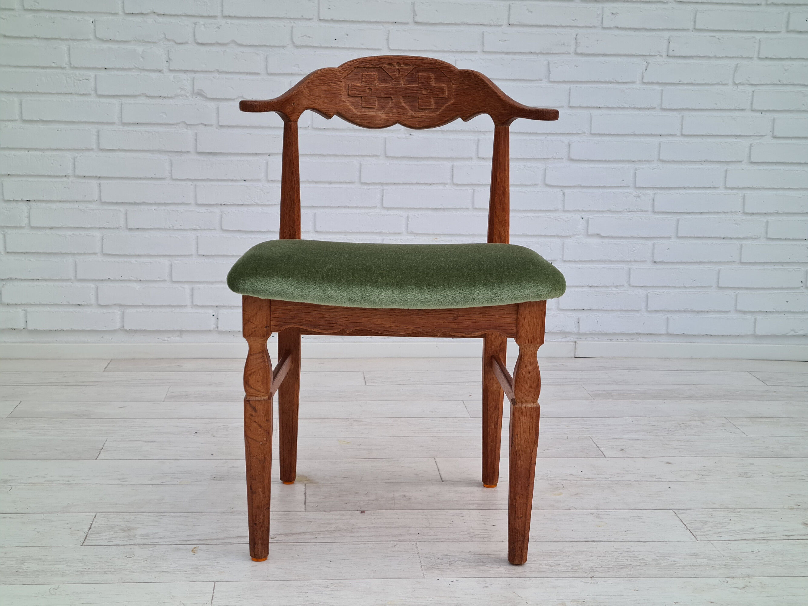 Danish design by Henning Kjærnulf, set of dining chairs, solid oak 70