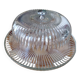 Vintage VMC Reims plat à gâteau et cloche en verre taillé