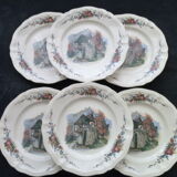 Set of 6 dessert plates in Sarreguemines model Obernai