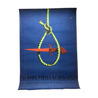 Original polish movie poster by jerzy flisak "ne misssion of the corsairs", 1970