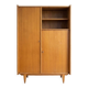 Vintage 1960s wooden wardrobe with tapered legs.