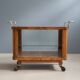 Art Deco walnut serving trolley with chrome, 1930s