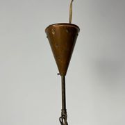 Conical suspended copper pendant by E.S Horn Aalestrup, Denmark 1950