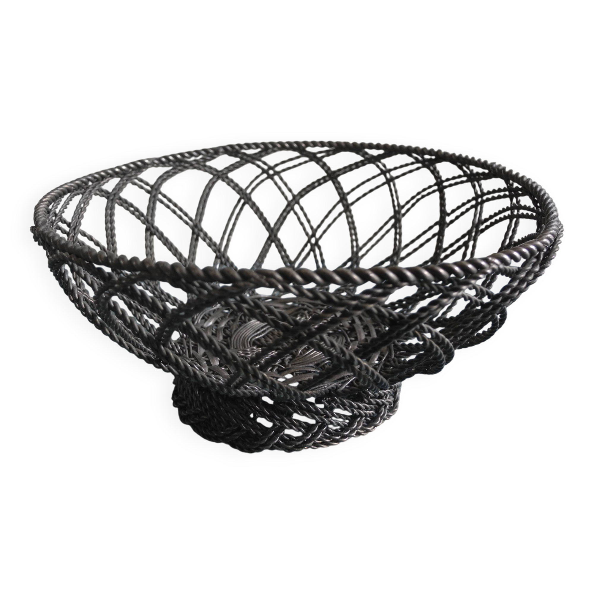 silver-plated metal basket vintage