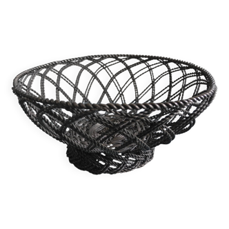 silver-plated metal basket vintage