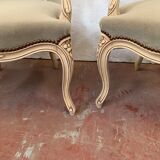 Pair of Louis XV style convertible in patinated beech XX century