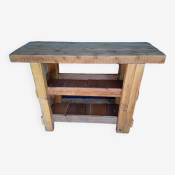 Old solid wood workbench furniture